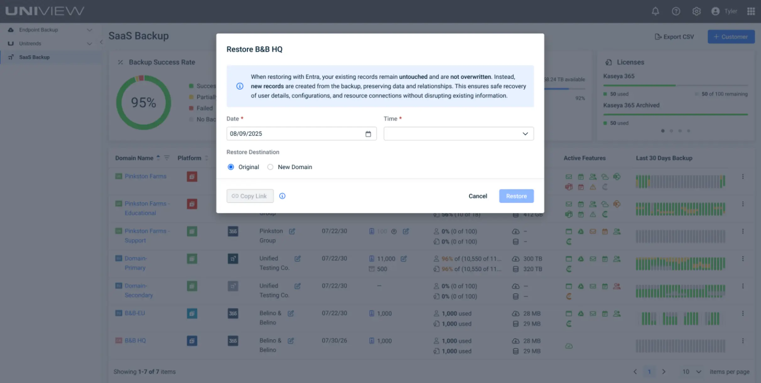 Datto Backup For Microsoft Entra ID Restore